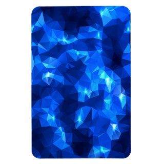Blue Abstract Polygonal with Stars Vinyl Magnet
