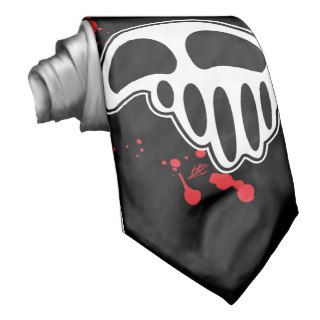 Dripping Skull with Blood Splatter Motif Necktie
