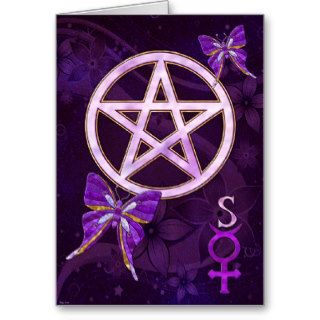Wiccan Amethyst Jeweled Butterfly Art Greeting Cards