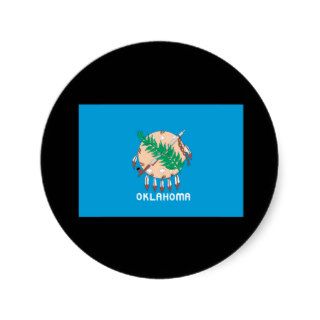 OKLAHOMA FLAG ROUND STICKER