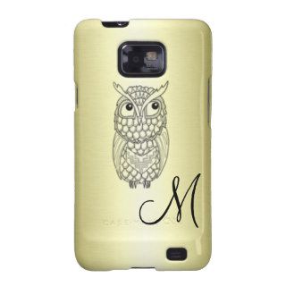 Elegant owl golden galaxy s2 cases