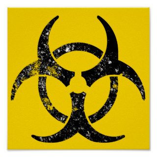 Distressed biohazard symbol poster