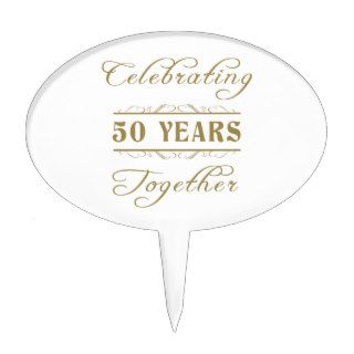 Celebrating 50 Years Together Cake Pick