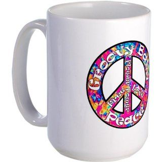  Peace Psychedelic Pinks 2 Large Mug Large Mug   Standard Kitchen & Dining