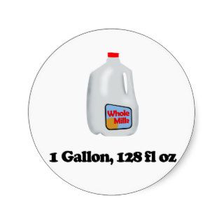 Milk, 1 Gallon, 128 fl oz Stickers