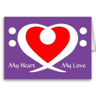 Bass Clef Heart Love Card