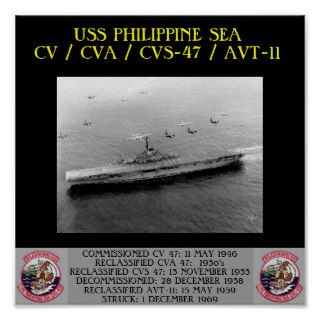 USS PHILIPPINE SEA (CV/CVA/CVS 47 / AVT 11 POSTER