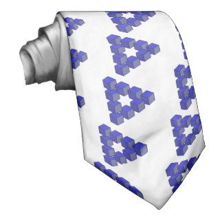 Impossible Staircase of Squares Optical Illusion Neckties