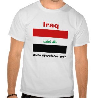 Iraq Flag + Map + Text T Shirt
