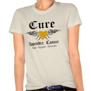 Cure Appendix Cancer Tattoo Wings T shirts