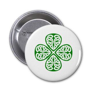 green shamrock celtic knot button