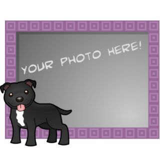Cartoon Pit Bull / Staffie (black and white) Photo Cut Outs