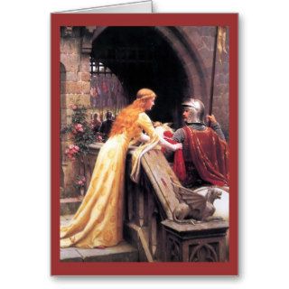 Sir Lancelot and Guinevere on the Stairs Card