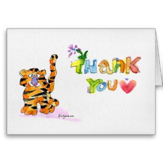 Cartoon Tiger Thank You Card