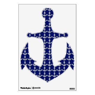 Ship's Anchor Blue and White Nautical Wall Decal