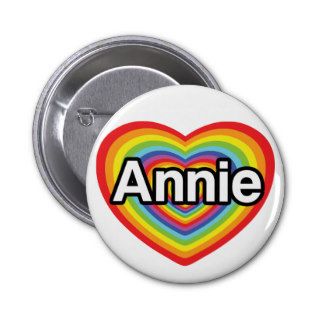 I love Annie, rainbow heart Pins