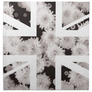 Chrysanthemums Flower Union Jack British(UK) Flag Printed Napkins