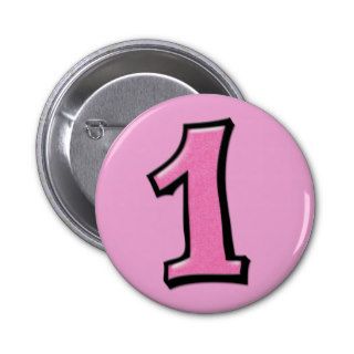 Silly Numbers 1 pink Button