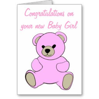 Congratulations on your new Baby Girl Cards