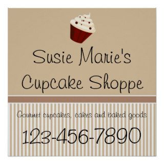 Mocha Cupcake Shoppe Sign or Advertisement Poster
