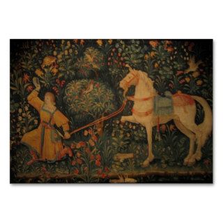 Medieval tapestry   in the forest business cards