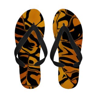Abstract tiger flip flops