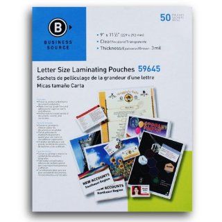 Business Source Letter Size Laminating Pouches (Pack of 50)  Laminating Supplies 