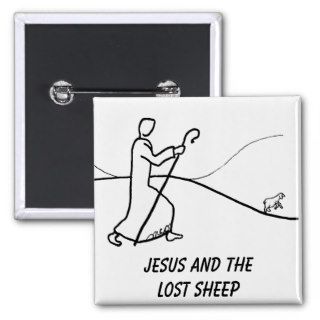 Jesus And The Lost Sheep, Remember Jesus Pinback Button