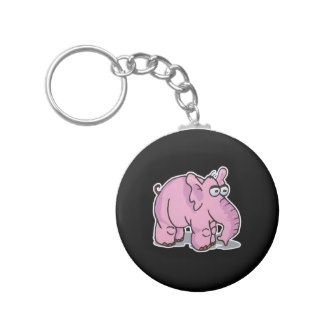 silly pink elephant keychain