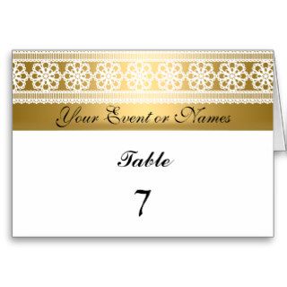 Table Number Sitting Party Card Gold White