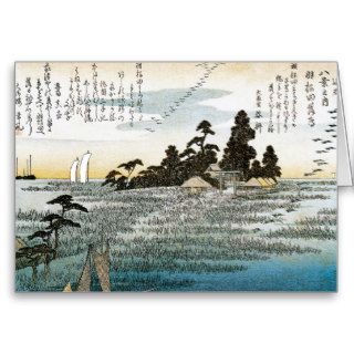 Descending Geese at Haneda, c. 1837 38. JAPAN. Greeting Cards
