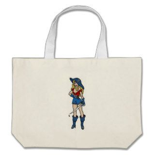 Vintage Pirate Girl with Dagger and Blood Drops Ta Bags