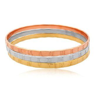 Beta Jewelry Stainless Steel Pink Gold Plated Bangle Jewelry 7cm   2.73 inches Diameter Jewelry
