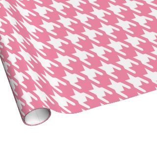 Rosey Cheeks Large Houndstooth Print Gift Wrap Paper