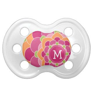 Large Flower Design with Monogram Pacifier