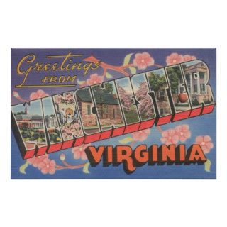 Winchester, Virginia   Large Letter Scenes Print