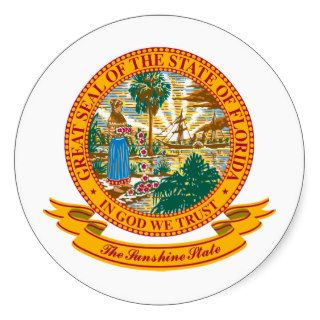 Florida Seal Round Stickers