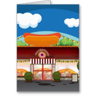Fast Food Restaurant Cartoon Cards