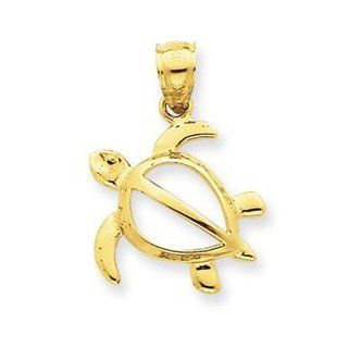 14k Gold Open Turtle Pendant Turtle Jewelry Jewelry