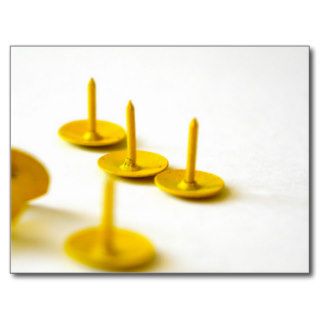 Yellow  thumb tacks postcard