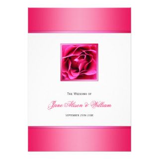 Invitaciones florales color de rosa rosadas Cerise de