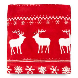 Red Christmas snowflake fleece throw