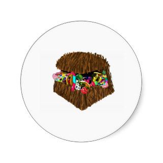 Chocolate treasure chest cake round sticker