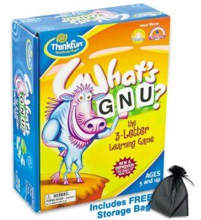 ThinkFun What's Gnu 3 Letter Learning Game w/Free Storage Bag Toys & Games