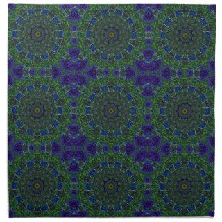 Green and Blue Abstract Tile 103 Pattern Napkins