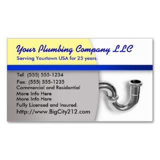 Plumbing Co EDITABLE Business Card