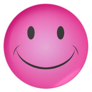 Pink Smiley Plate