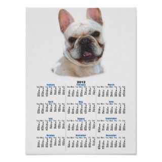 French bulldog 2012 calendar poster
