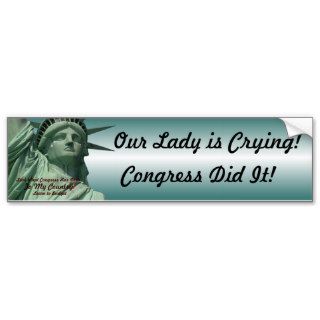Statue of Liberty Crying Bumper Stickers