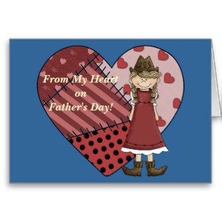 Father's Day Love My Cowgirl Heart   Western Card